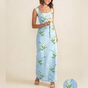 LulaKate Beckett Lily of the Valley Jacquard Powder Blue